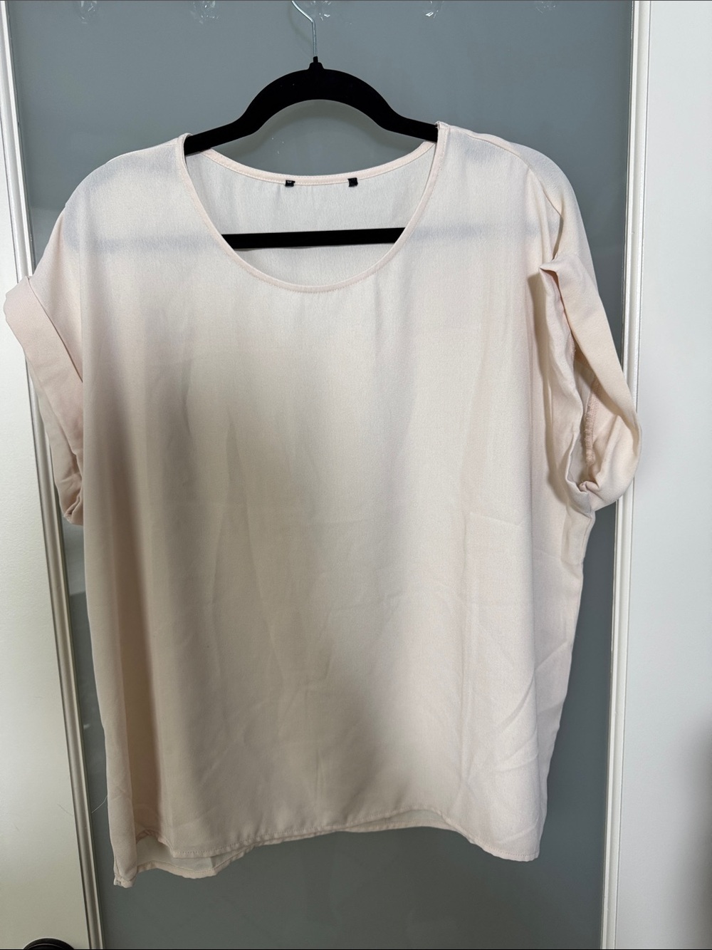 Women's Relaxed Scoop Neck Tunic in Pale Blush